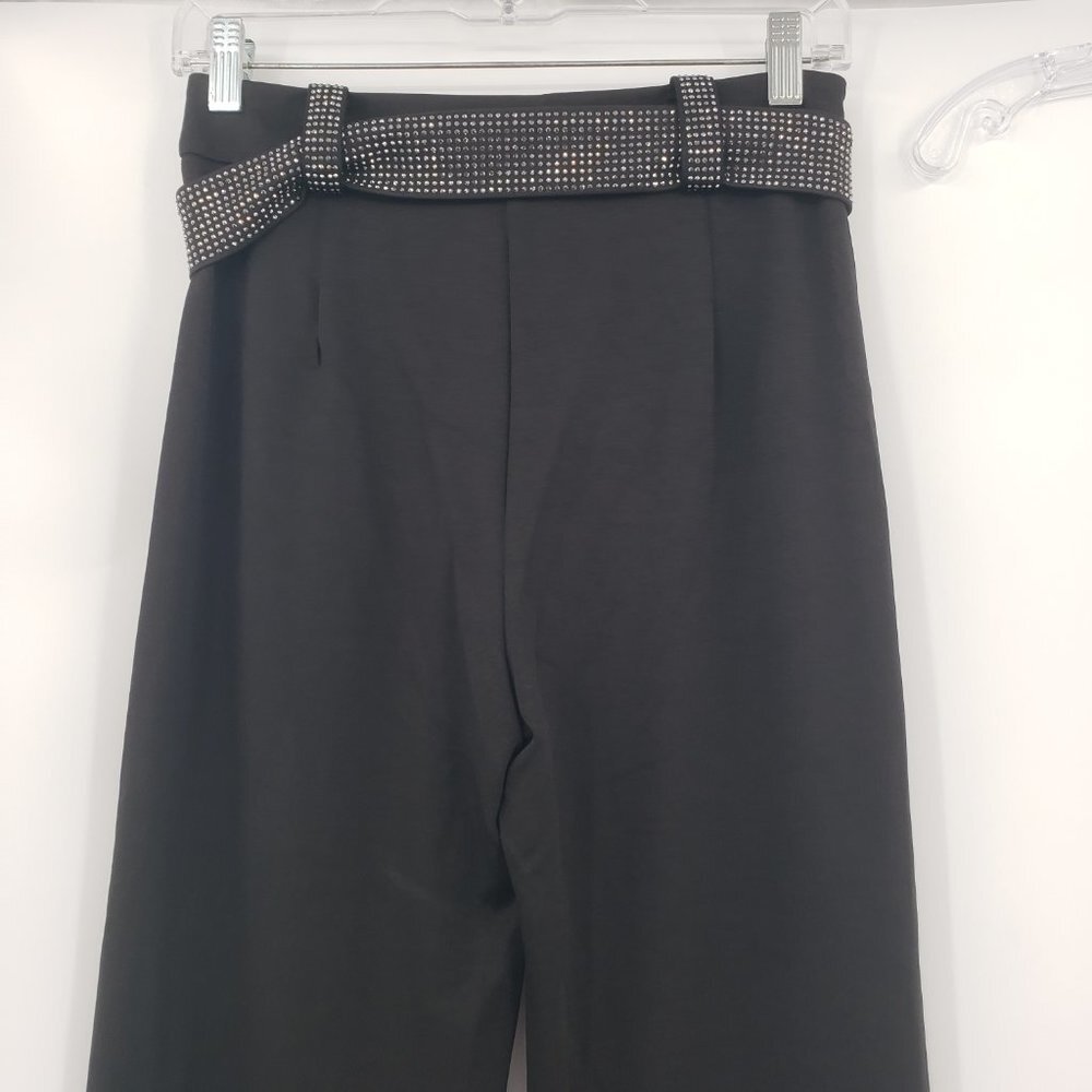 NYLON APPAREL Silver Sparkle Studded Fringe High Waist Western Cha Cha Pants NWT - Picture 10 of 13